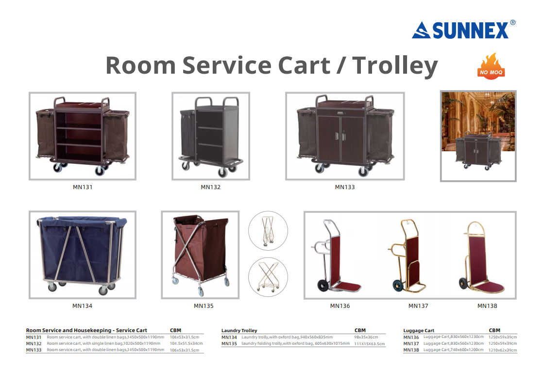 SUNNEX nieuwe producten: Room Service Cart / Trolley