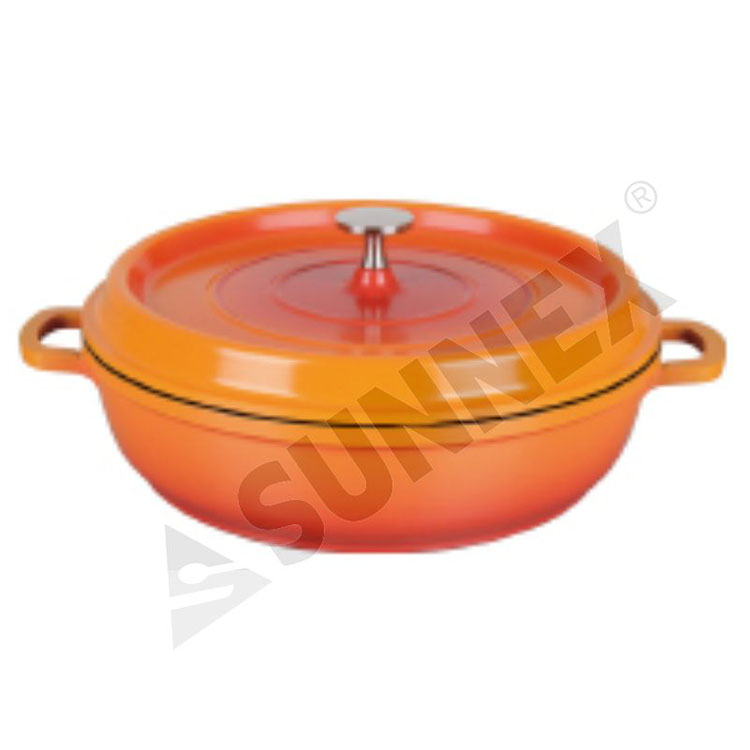 Nieuw design oranje kleur non-stick pot ronde braadpan