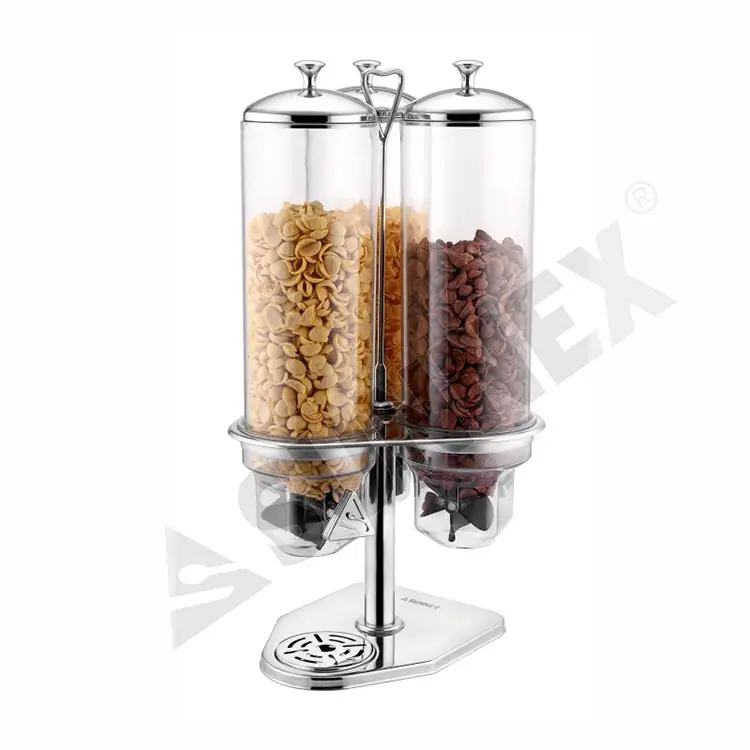 Revolverende graandispensers met pc -containers